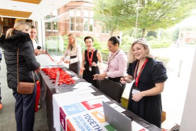 Staff at registration desk